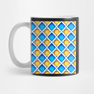 Colorful Yellow and Blue 3d Geometric Pattern Mug